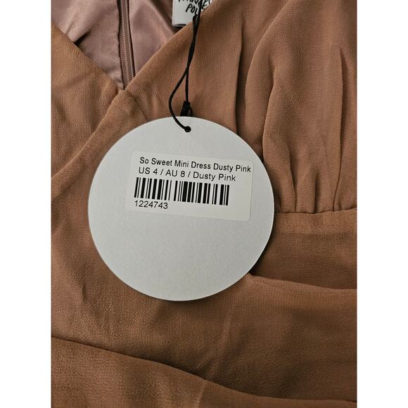 NWT Princess Prolly SO SWEET MINI DRESS DUSTY PINK size 4 - Picture 4 of 5